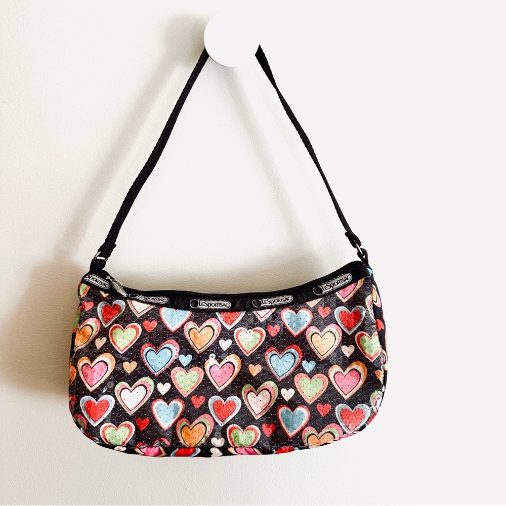 LeSportSac Heart Print Sequin Shoulder bag